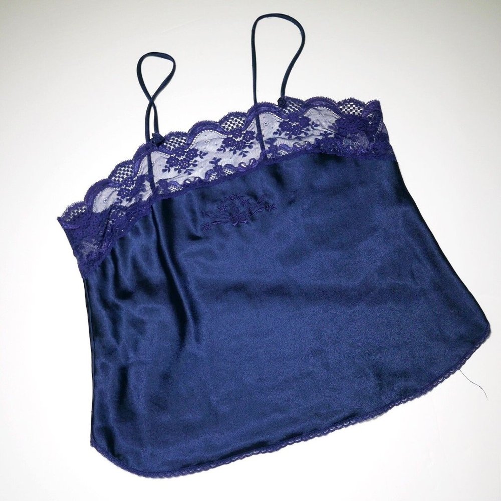 Vintage 90s Y2K Mall Goth Grunge Christian Dior Lingerie Top Sz Large Excellent